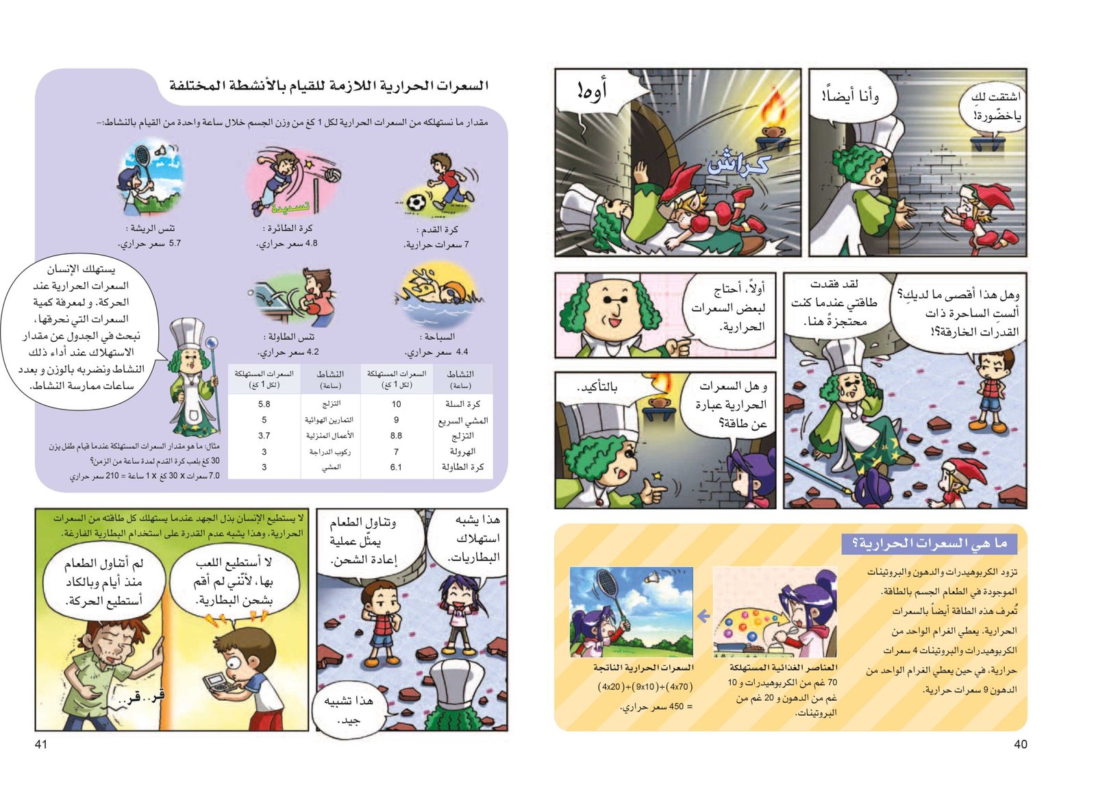 صفحتين 40-41 من كتاب الغذاء و التغذية